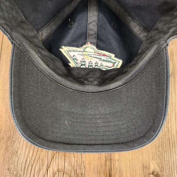 Minnesota Wild Hat '47 Brand Strapback Dad Cap Black NHL Hockey Distressed Sport - Picture 8 of 11